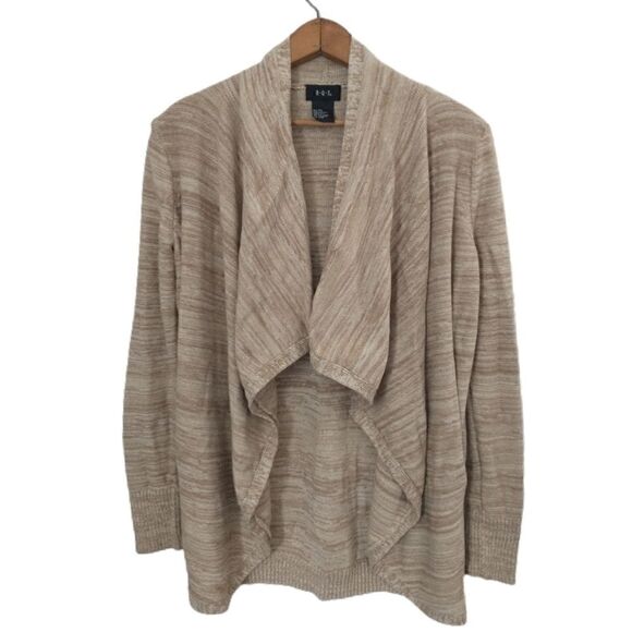 Chunky Open Front Cardigan M Draped Front Sweater Old Money Quiet Luxury RQT - Picture 6 of 16